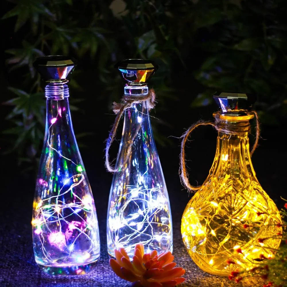 Solar Wine Bottle Lights LED String Lights Solar Fairy Lights Garland Christmas Decorations for Home Wedding Bar Decoration