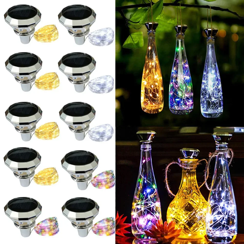 Solar Wine Bottle Lights LED String Lights Solar Fairy Lights Garland Christmas Decorations for Home Wedding Bar Decoration