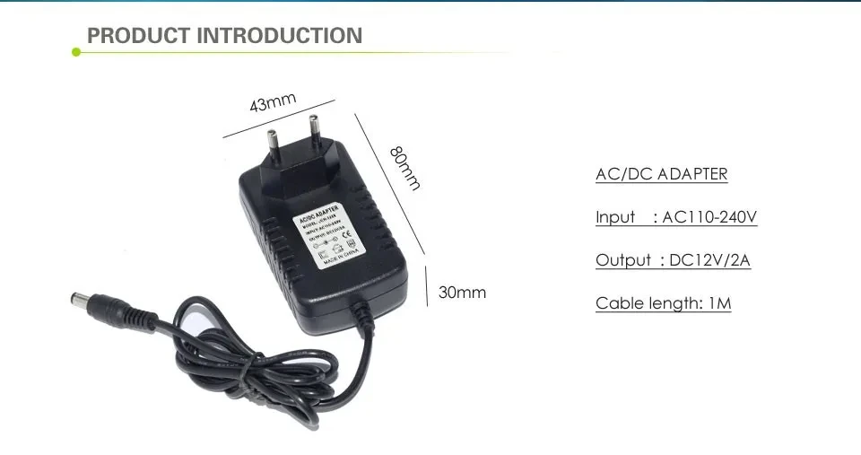 12 Volt Power Supply Transformer Converter AC 100-240V To DC 12V EU US Power Adapter Source Charger DC12V 1A 2A 3A LED Driver
