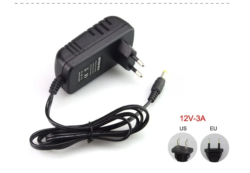 12 Volt Power Supply Transformer Converter AC 100-240V To DC 12V EU US Power Adapter Source Charger DC12V 1A 2A 3A LED Driver
