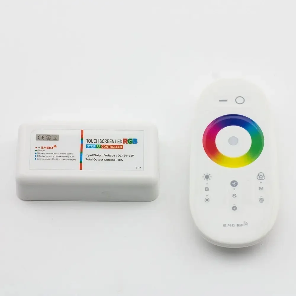 12V 24V 18A 2.4G Wireless LED Controller RGB RGBW Controller Wall Mounted Touch Pannel Remote LED RGB Strip /Bulb/Downlight