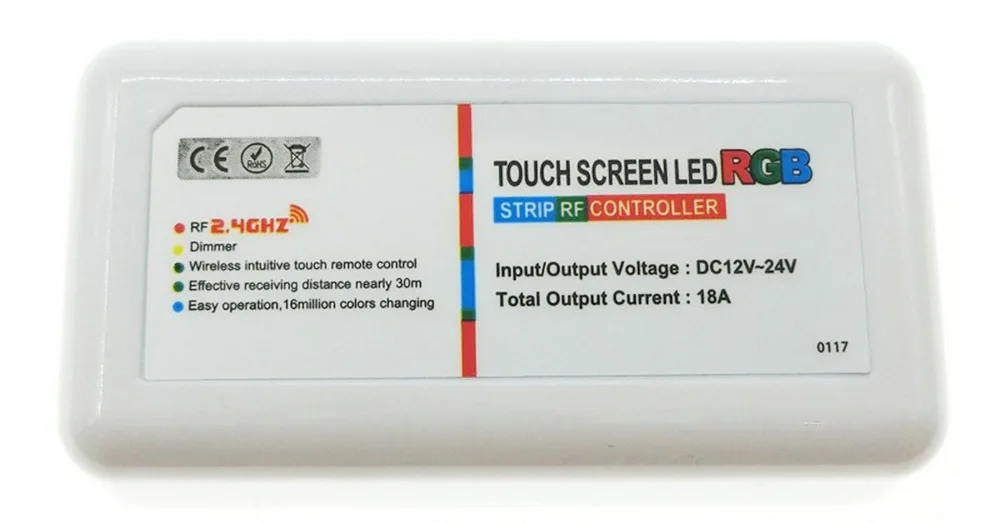 12V 24V 18A 2.4G Wireless LED Controller RGB RGBW Controller Wall Mounted Touch Pannel Remote LED RGB Strip /Bulb/Downlight