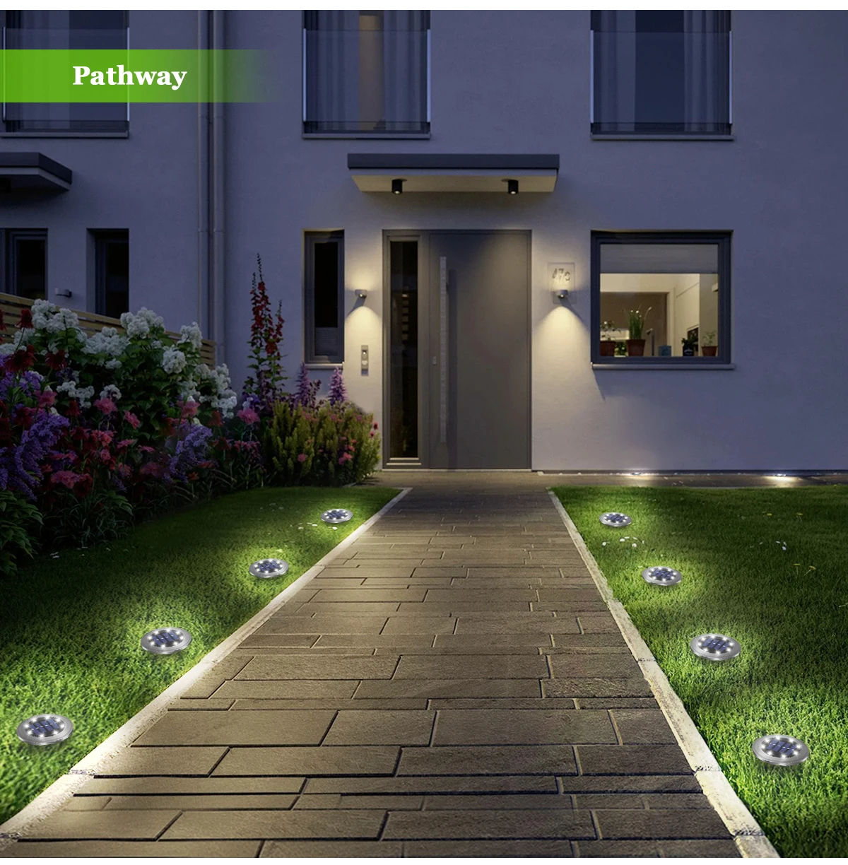 Solar Ground Lights LED Waterproof Solar Garden Lights Outdoor Bright In-Ground Lights Landscape Lighting for Patio Pathway Lawn