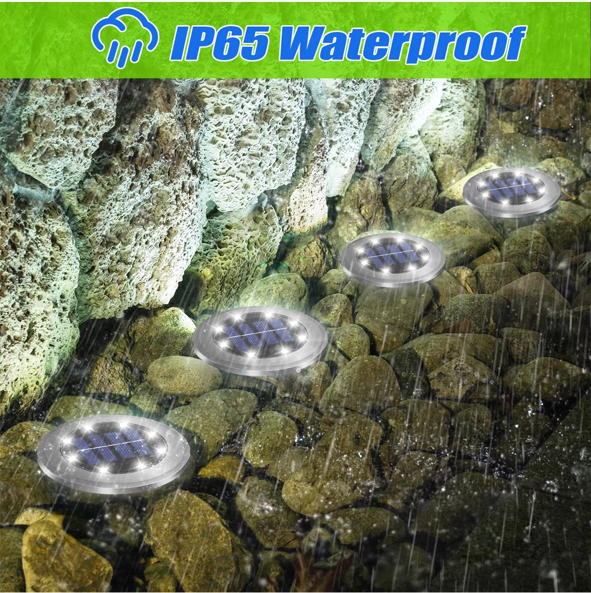 Solar Ground Lights LED Waterproof Solar Garden Lights Outdoor Bright In-Ground Lights Landscape Lighting for Patio Pathway Lawn