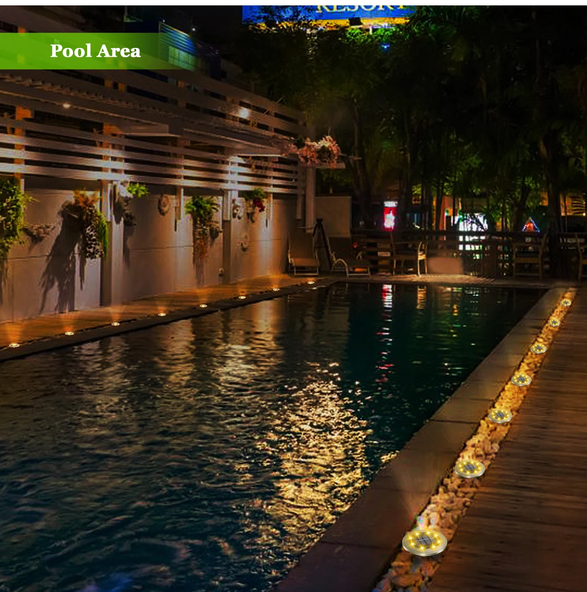 Solar Ground Lights LED Waterproof Solar Garden Lights Outdoor Bright In-Ground Lights Landscape Lighting for Patio Pathway Lawn