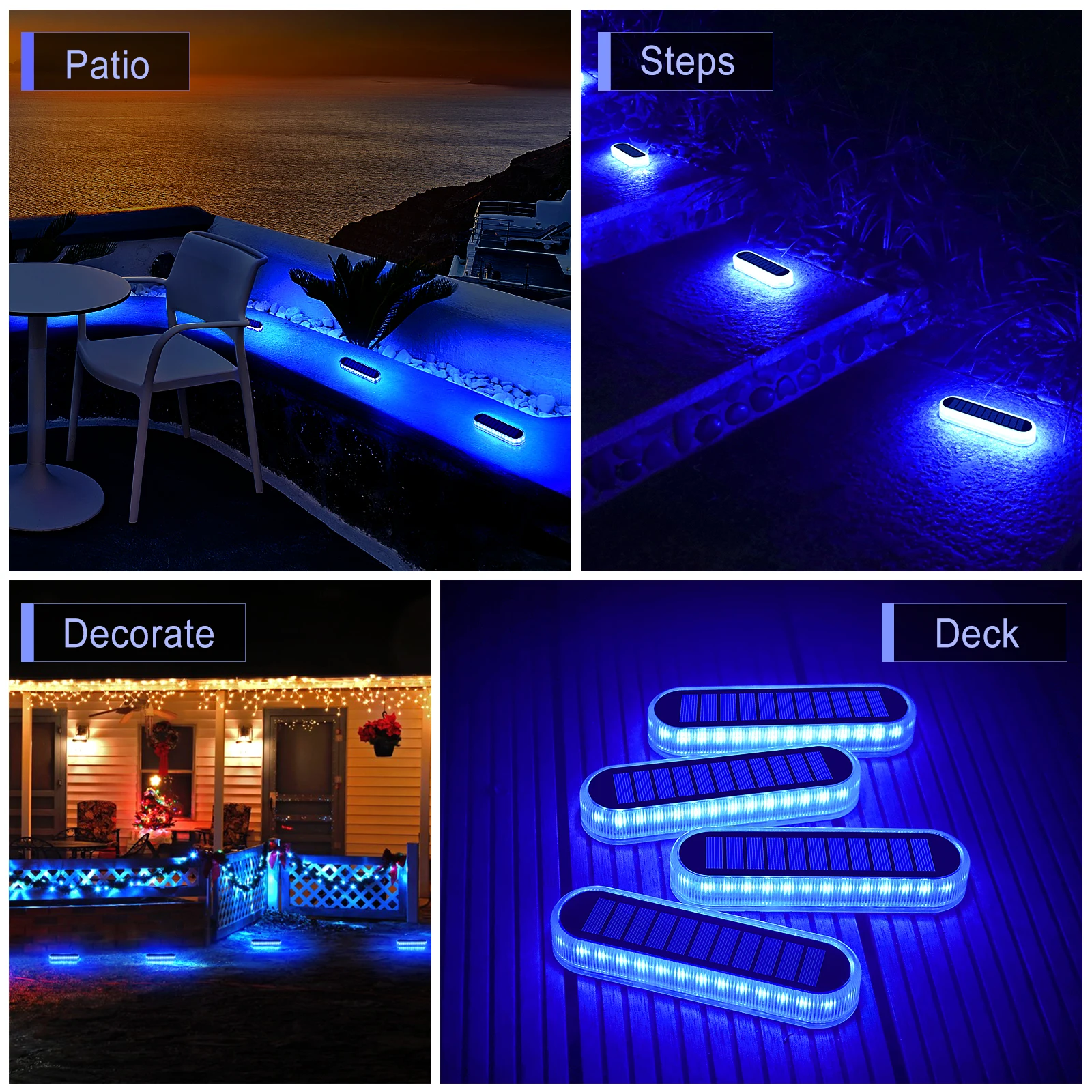 Quality Solar LED Deck Lights Outdoor Step Light Waterproof IP68 Solar Deck Lights Stick on Lights for Step Stairs Driveway