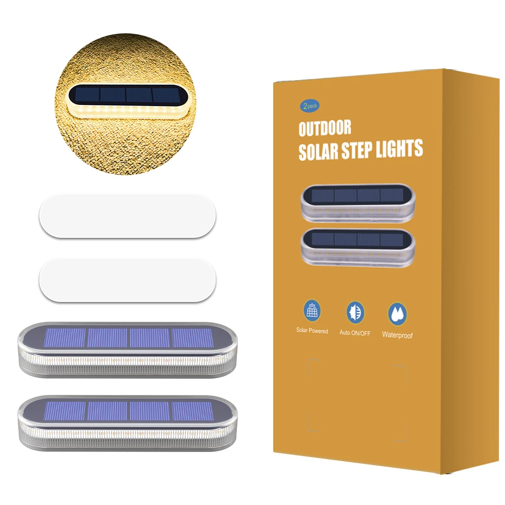Quality Solar LED Deck Lights Outdoor Step Light Waterproof IP68 Solar Deck Lights Stick on Lights for Step Stairs Driveway