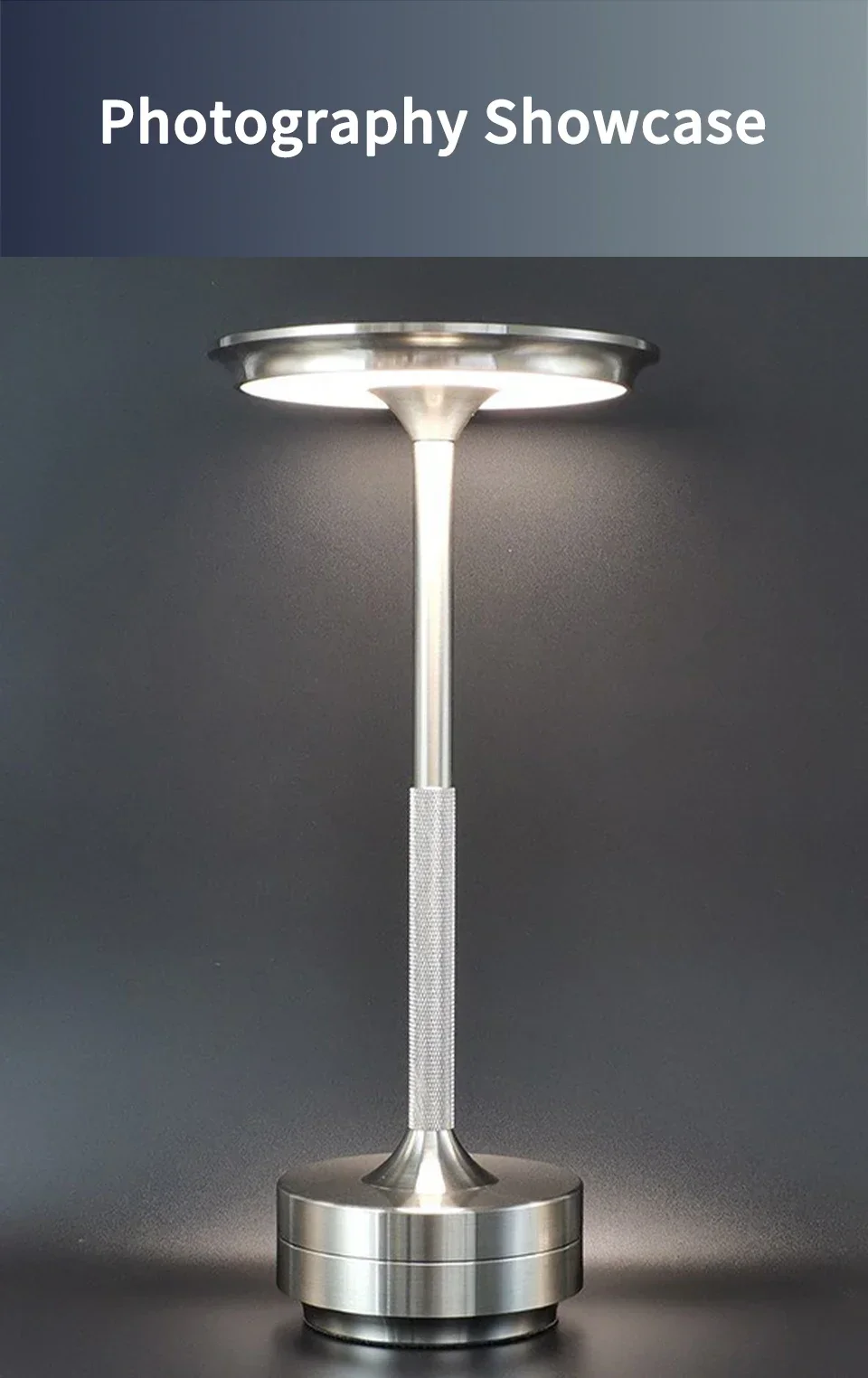 HPH Wireless Table Lamp for Bedroom USB Rechargeable Touch Lamp Cordless Creative Lamps Room Decoration Desk Lamp