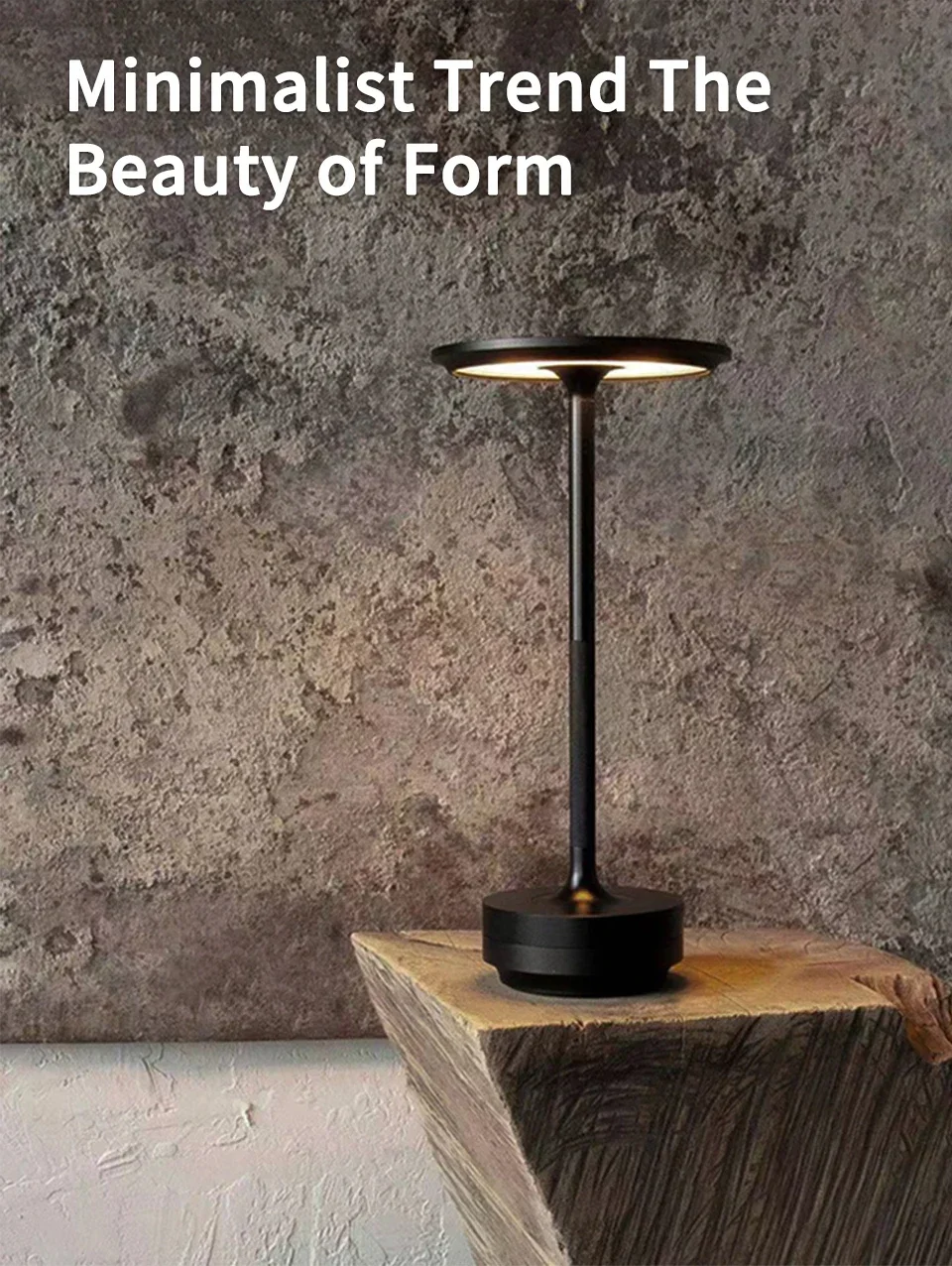 HPH Wireless Table Lamp for Bedroom USB Rechargeable Touch Lamp Cordless Creative Lamps Room Decoration Desk Lamp