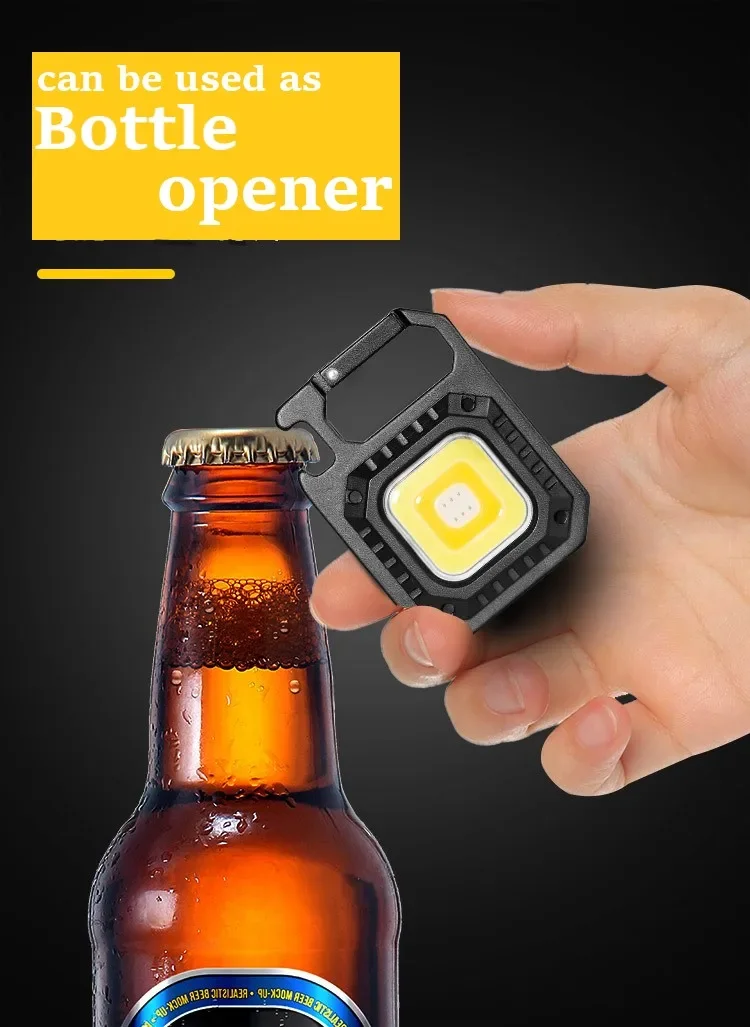 Heinast Mini LED Flashlight Magnetic COB Outdoor Camping Pocket Work Light 800 Lumens USB Rechargeable 7 Modes Spotlights