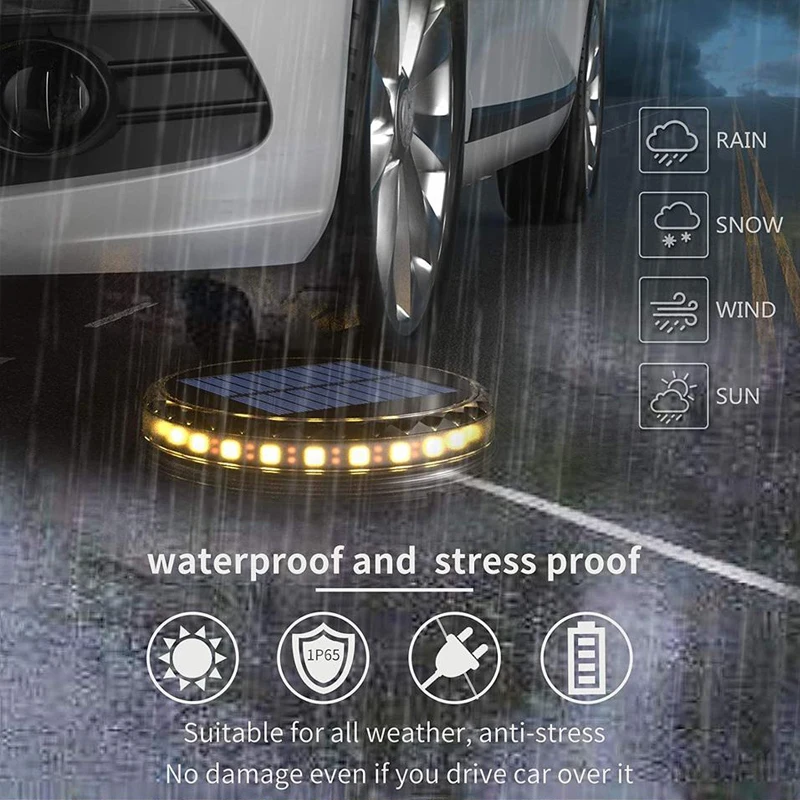 Solar LED Power Disk Light Outdoor Garden IP65 Waterproof for Ground Garden Lawn Pathway Patio Landscape Decoration