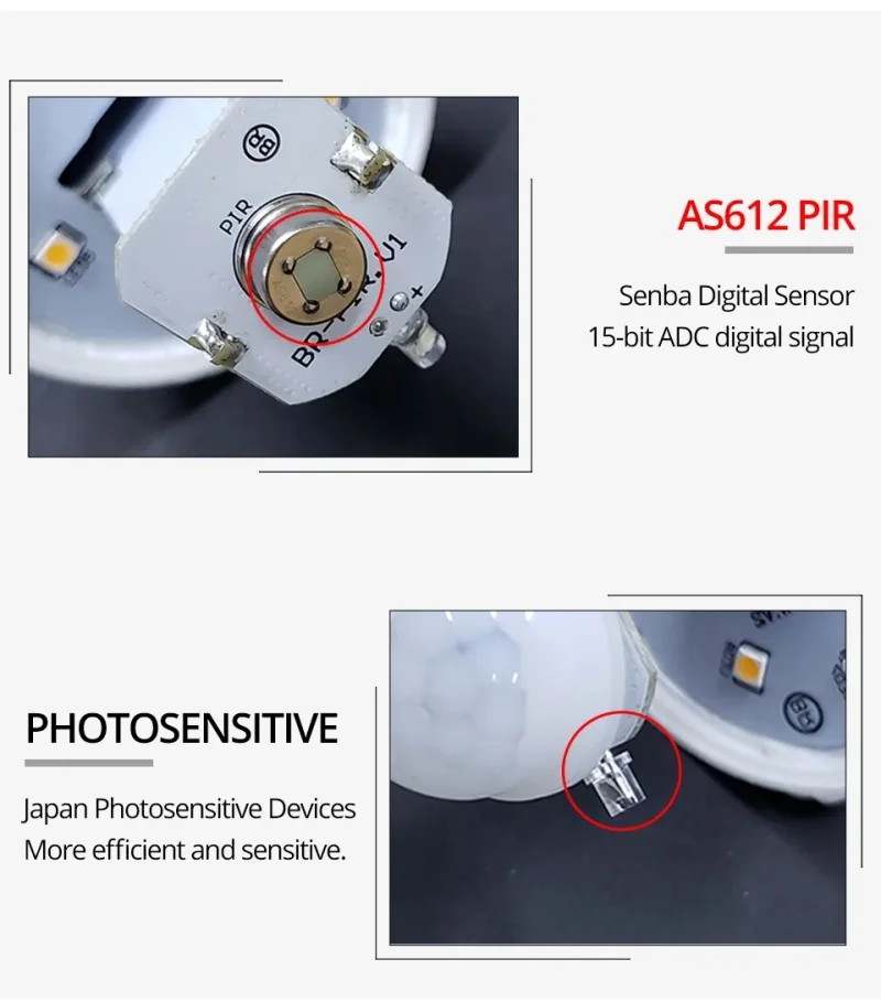 LED PIR Motion Sensor Lamp 6W 9W 12W 15W 18W 20W 220V LED Bulb with Motion Sensor Infrared Radiation Motion Detector Light