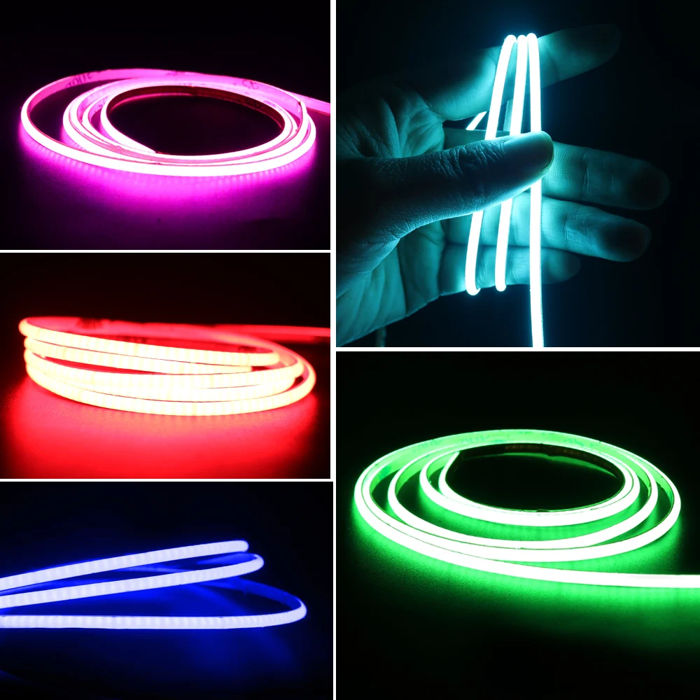 2.7mm Super Thin COB LED Strip Light 3V 5V 12V Colored Light Strips For Room Decoration Car FOB Flexible Ribbon Dimmer Backlight