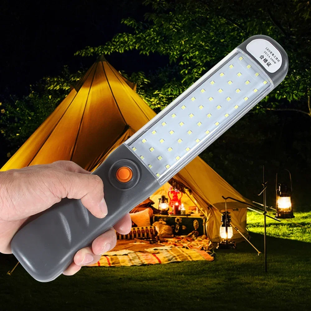 Portable Magnetic Auto Repair Work Light USB Rechargeable LED Flashlight With Magnet Hook For Car Repair Fishing Emergencies