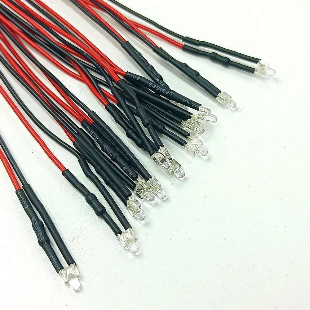 20pcs 3V-12V 1.8mm 2mm LED Red/Green/Blue/Yellow/UV/Orange/Pink/Warm/White/Ice Blue/RGB Pre-Wired Light Emitting Diodes