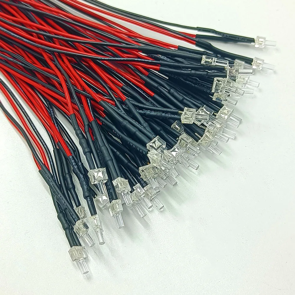 20pcs 3V-12V 1.8mm 2mm LED Red/Green/Blue/Yellow/UV/Orange/Pink/Warm/White/Ice Blue/RGB Pre-Wired Light Emitting Diodes