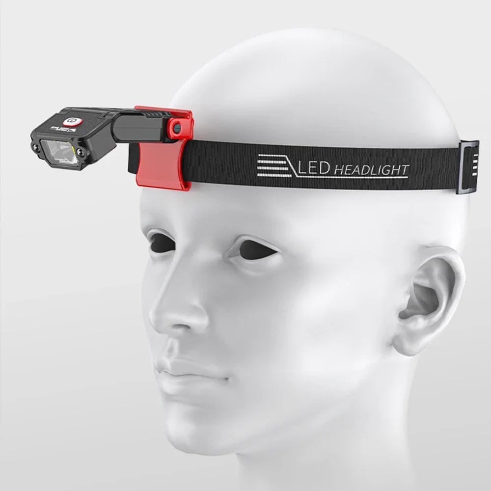 Mini Sensor LED Headlamp Adjustable Angle Hat Cap Clip Lights Waterproof USB Rechargeable Lamp Outdoor Camping Fishing Headlight