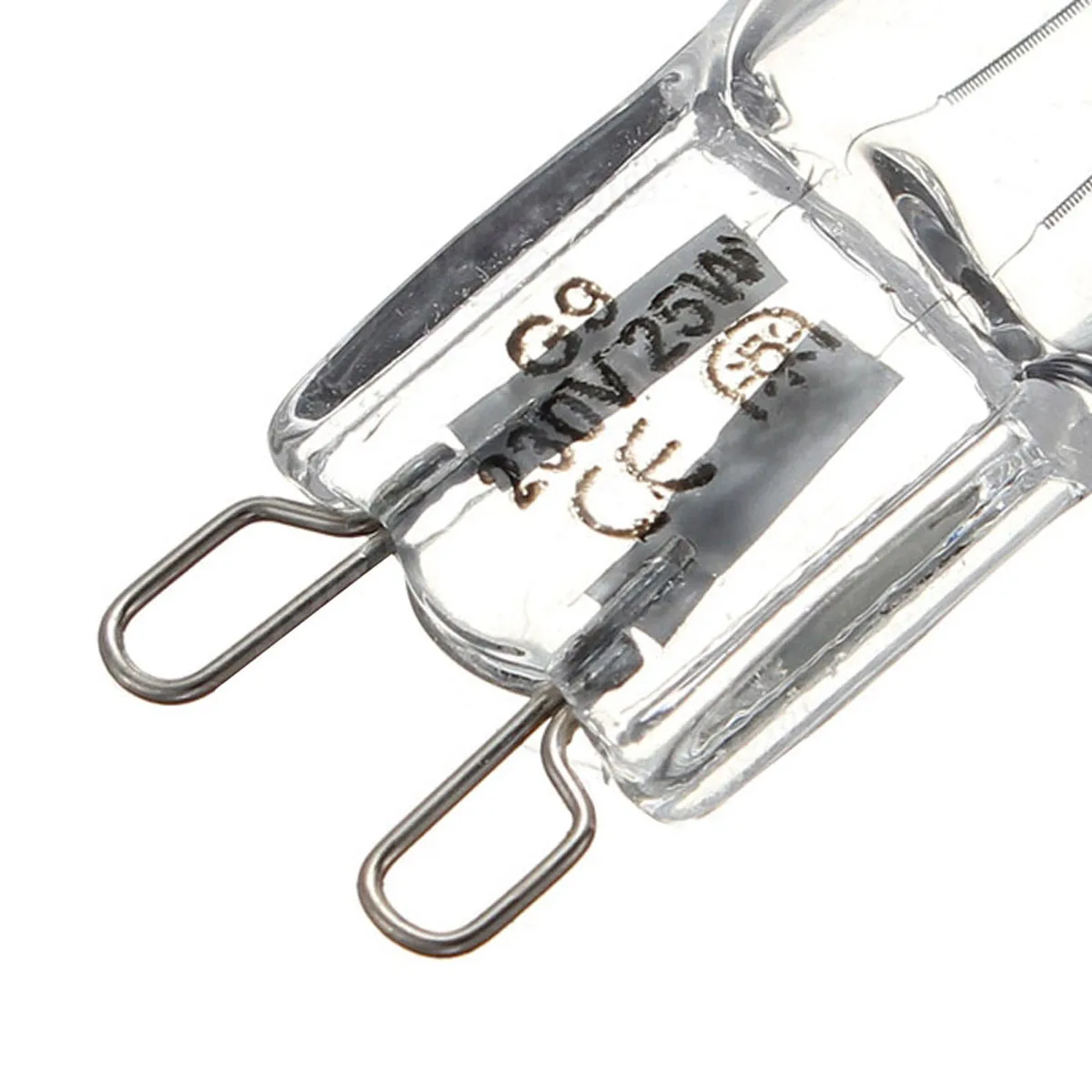 10pcs G9 AC 200-240V 25W 40W 60W Portable Warm Light Halogen Bulb Light Lamp 2700K Globe Capsule Clear Bulbs 2 Pin Base