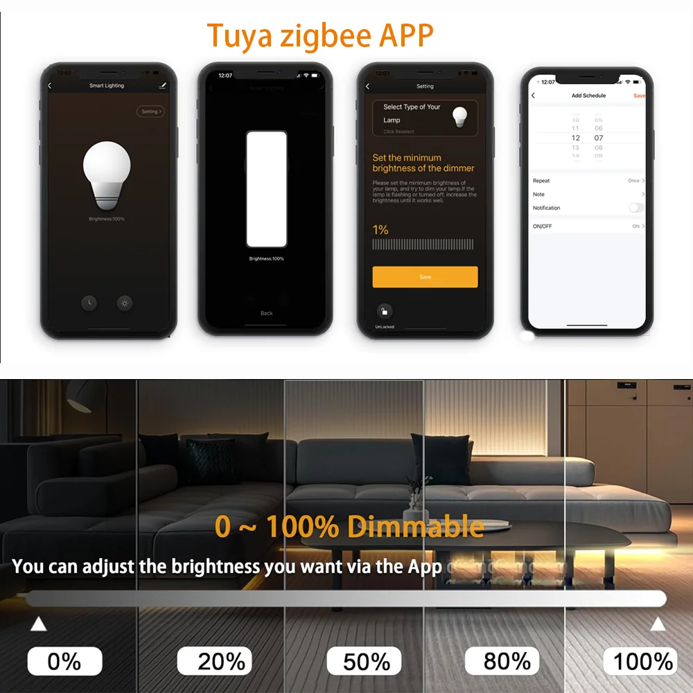 5V USB Tuya Zigbee 3.0 COB LED Strip Light 1m-5m Warm White Flexible Dimmable Lights 320leds/m Home Decoration for Alexa Google