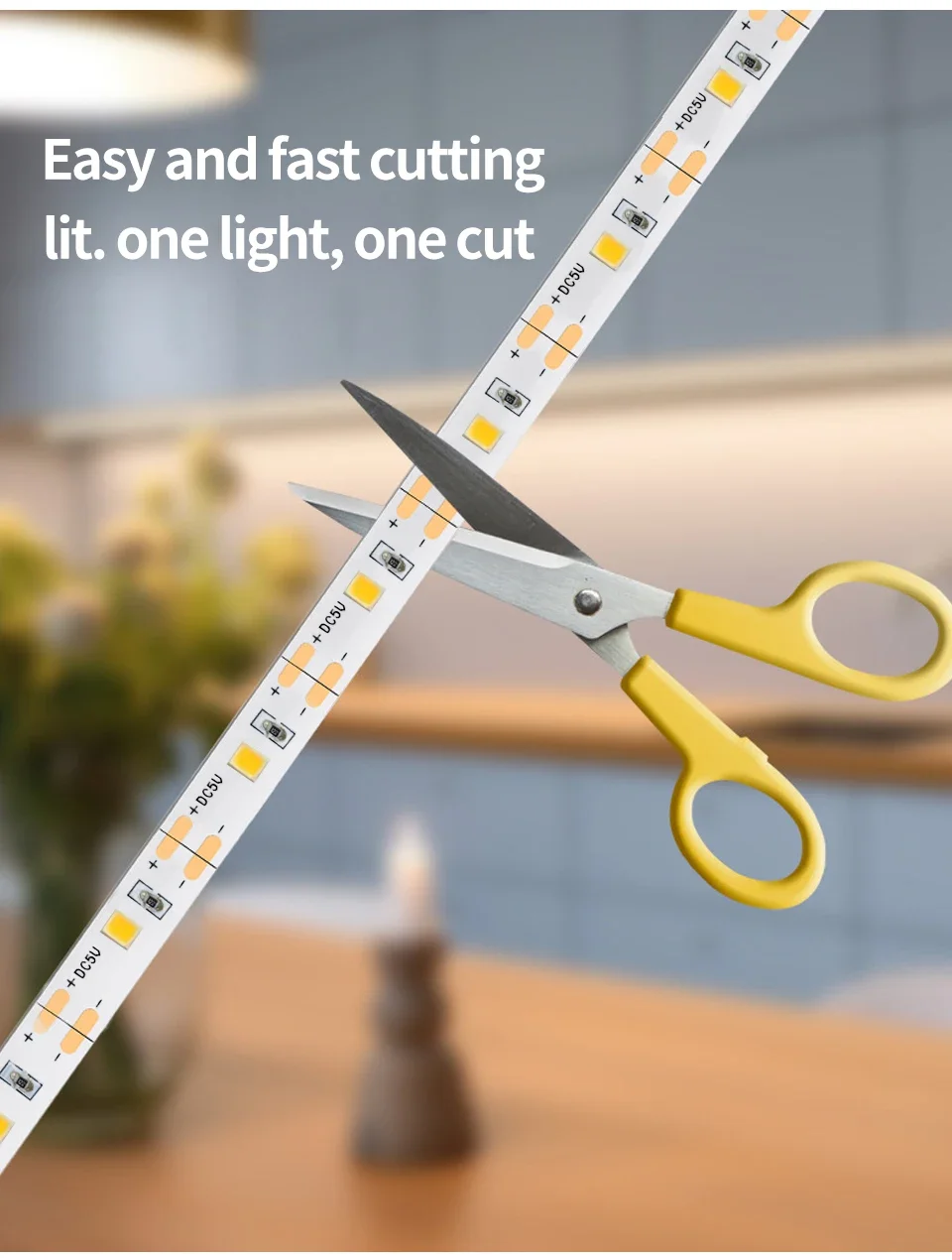 LED Under Cabinet Light 1M-10M 5V USB LED Strip with Hand Sweep Motion Sensor Switch Kitchen Stairs Wardrobe Bedside Backlight