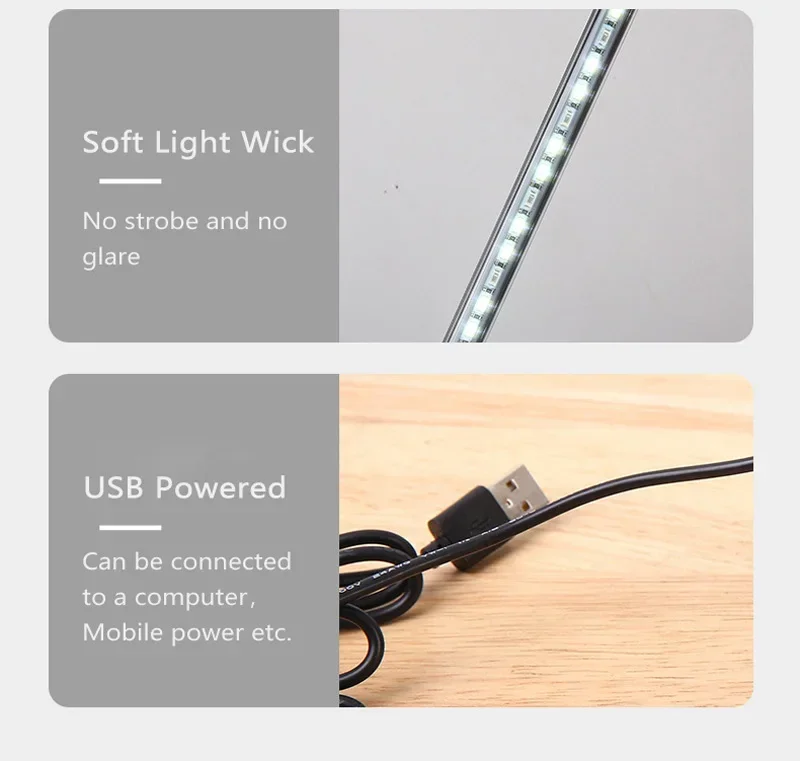 LED Reading Light Clip Type Desk Lamp Study Student Dormitory Table Lamp Bedroom Desktop Bedside Lamp Eye Protection Clamp Lamp