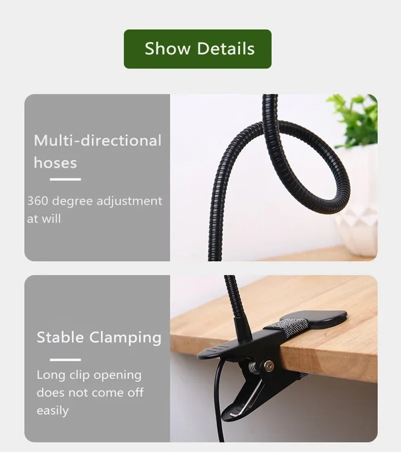 LED Reading Light Clip Type Desk Lamp Study Student Dormitory Table Lamp Bedroom Desktop Bedside Lamp Eye Protection Clamp Lamp
