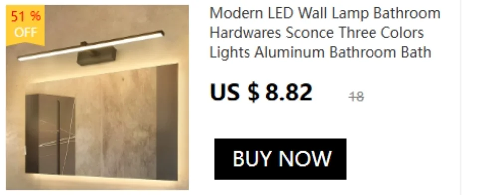 Modern LED Wall Light Bathroom Hardwares Wall Lamp Three Colors Lights Aluminum Led Bathroom Bath Mirror Line Lamp Make Up light