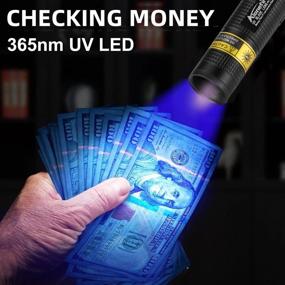 Mini 365nm Led Black Light UV Flashlight Usb Rechargeable Nail Lamp Pet Stain Leakage Marker Ore Money Scorpion Detection Lamp