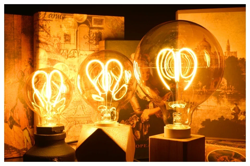 E14 E27 Retro LED Spiral Filament Light Bulb 4W Warm Yellow 220V C35 A60 T45 ST64 T185 T225 G80 G95 G125 Vintage Edison Lamp