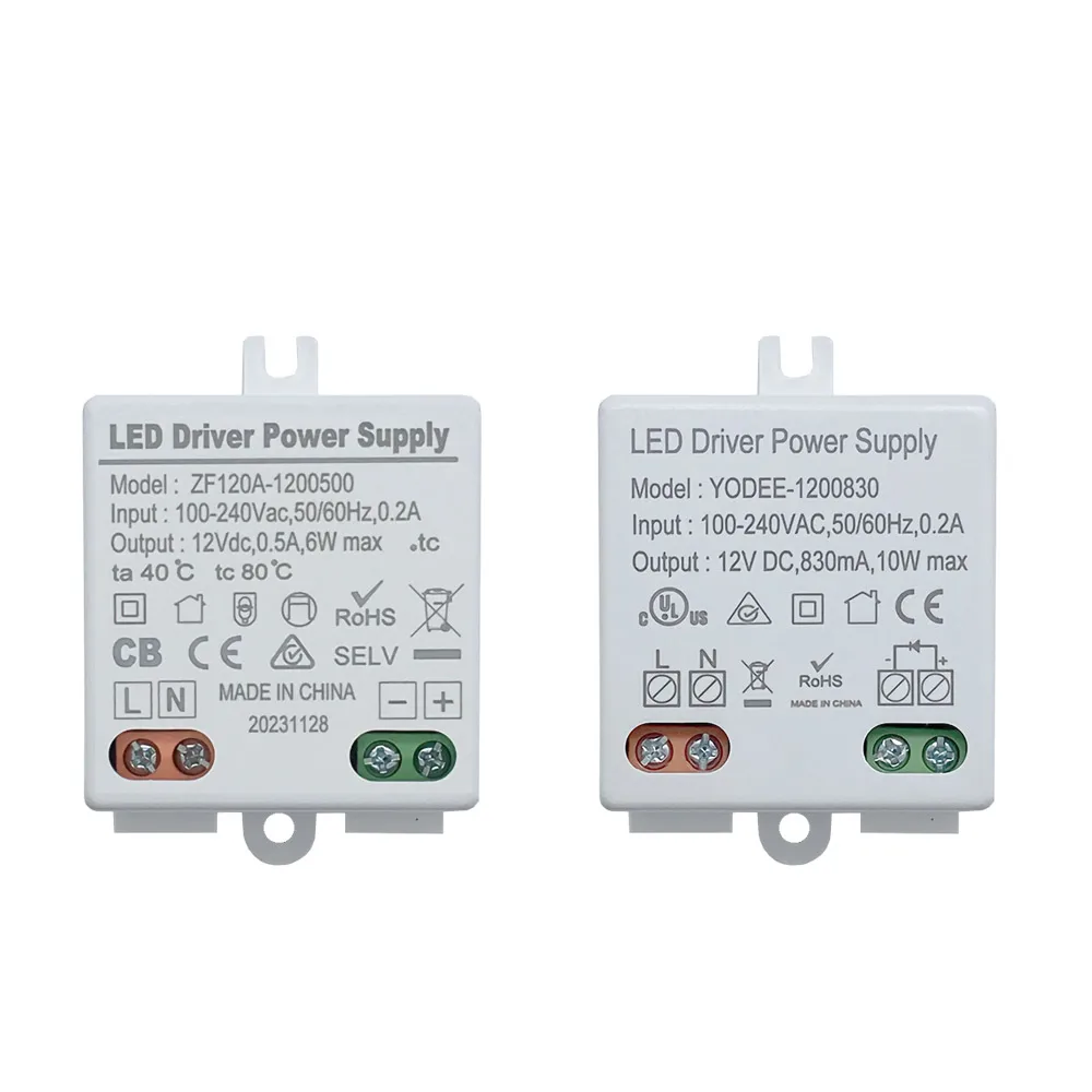 3W 6W 10W 12W DC12V 24V Lighting Transformer 250MA 500MA 830MA 600MA Driver Suitable For LED Light Strip 3528 5050 Power Supply