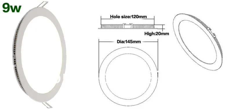 3W-25W Round LED Ceiling Light Recessed Kitchen Bathroom Lamp AC85-265V LED Down Light Warm White/Cool White Free Shipping