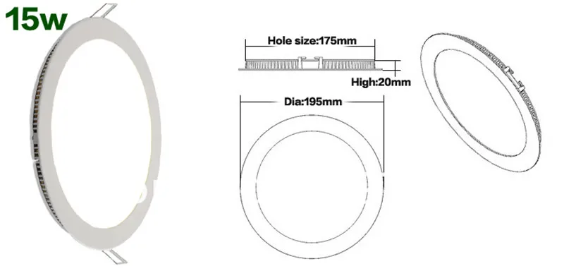 3W-25W Round LED Ceiling Light Recessed Kitchen Bathroom Lamp AC85-265V LED Down Light Warm White/Cool White Free Shipping