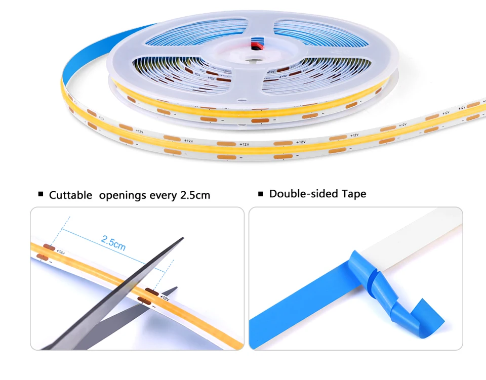 8MM Kitchen Shelf Led Light With Touch Sensor Switch Dimming COB Lights Hand Sweep Motion Under Cabinet Lamp Bedroom Lighting