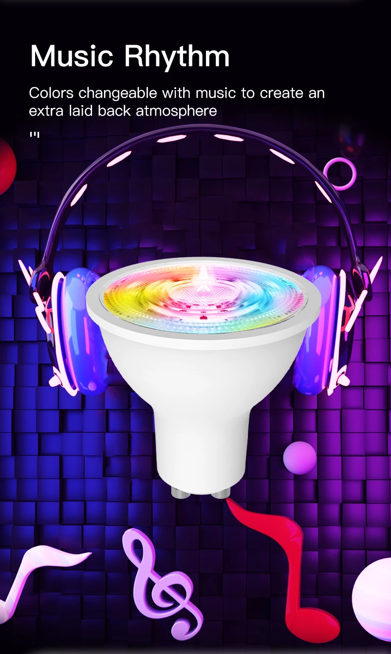 MOES Tuya ZigBee GU10 WIFI Smart LED Bulbs RGB C+W White Dimmable Lamps Smart Life APP Control Light Bulbs Voice Alexa/Google