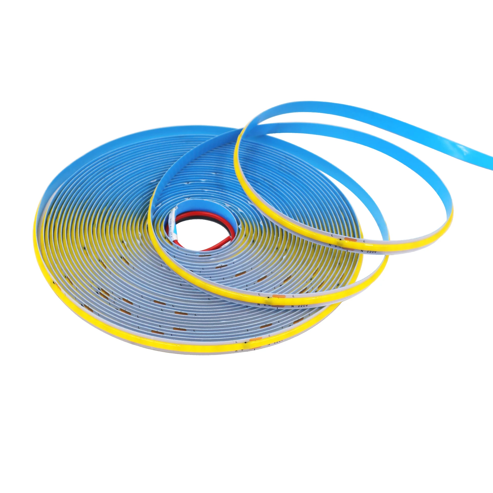 AC 220V COB LED Strip Light 5M 10M 20M 50M Flexible COB LED Tape with Adhesive Tape 240LEDs High Density Linear Lighting Ribbon