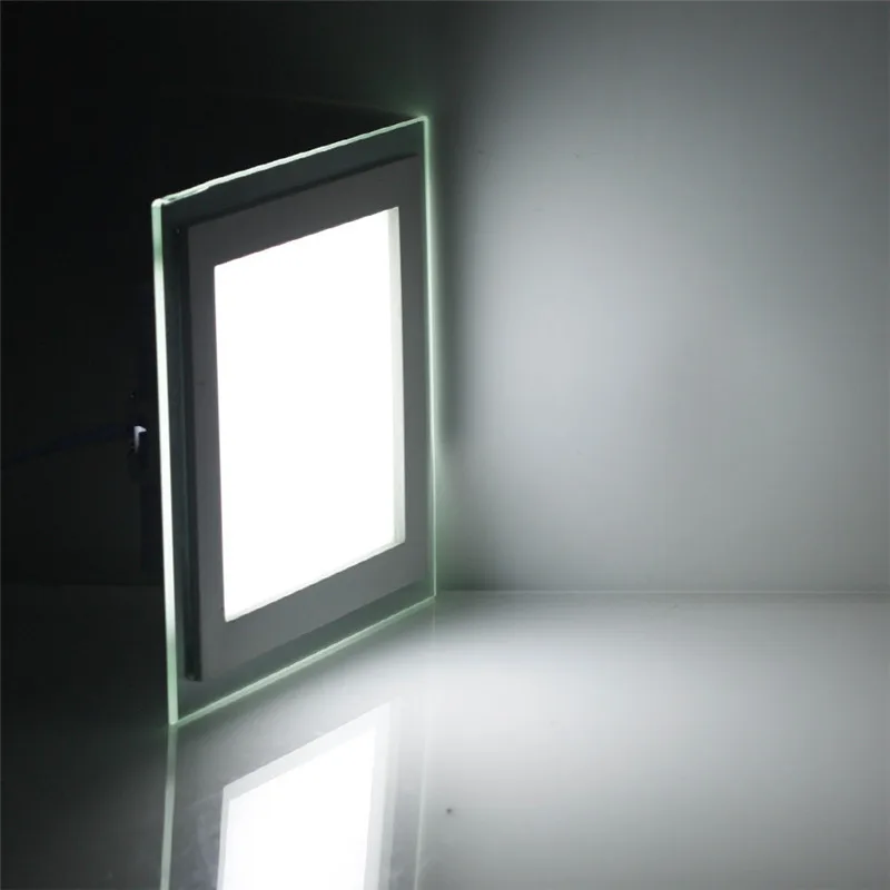 6W 9W 12W 18W 24W LED Panel Downlight Square Glass Panel Lights Ceiling Recessed Lamps LED Spot Light AC85-265V With adapter