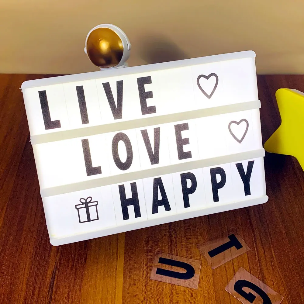 A3 A4 A5 A6 Size LED Combination Night Light Box Lamp DIY Black Letters Cards USB or AA dry Battery Cinema Lightbox Gift lantern