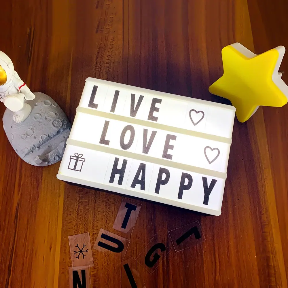 A3 A4 A5 A6 Size LED Combination Night Light Box Lamp DIY Black Letters Cards USB or AA dry Battery Cinema Lightbox Gift lantern