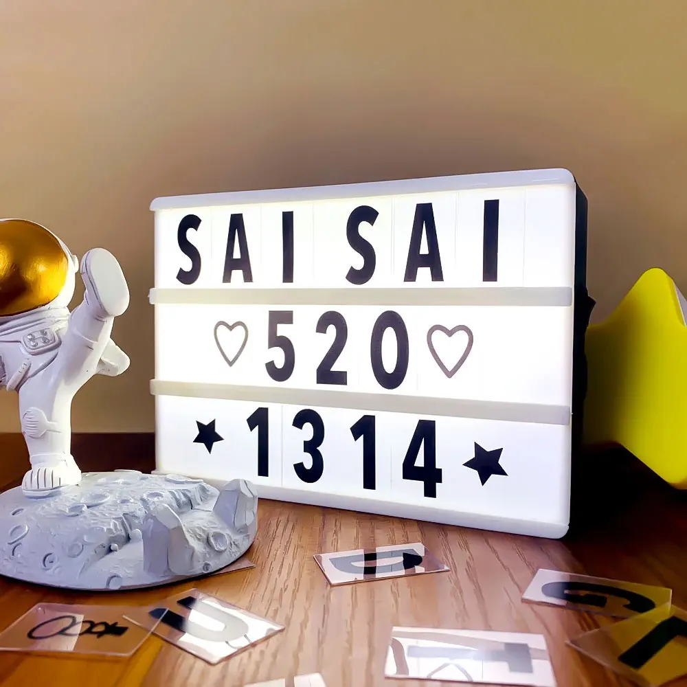 A3 A4 A5 A6 Size LED Combination Night Light Box Lamp DIY Black Letters Cards USB or AA dry Battery Cinema Lightbox Gift lantern