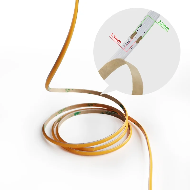 4mm COB LED Strip Light Flexible 12V 24V 480LED/m 3000K 4000K 6500K Orange Purple Pink Led Tape for Home Kitchen Car Decoration