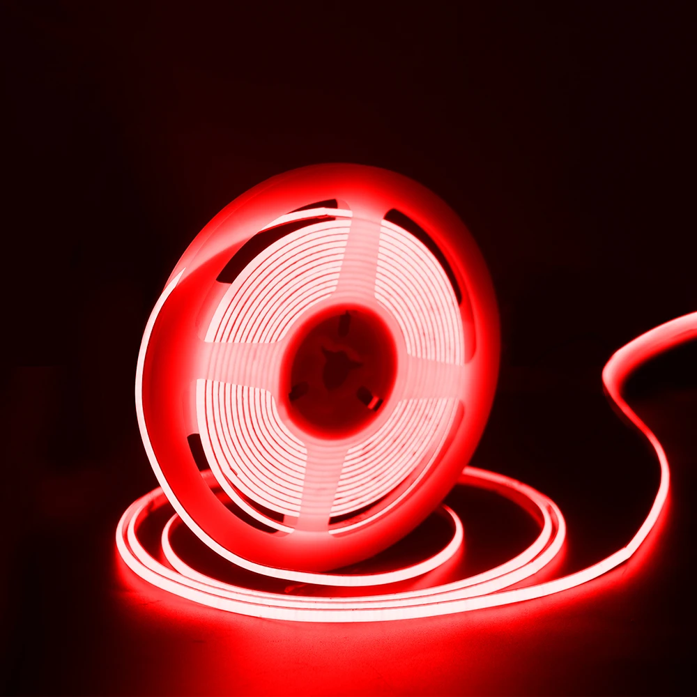 4mm COB LED Strip Light Flexible 12V 24V 480LED/m 3000K 4000K 6500K Orange Purple Pink Led Tape for Home Kitchen Car Decoration