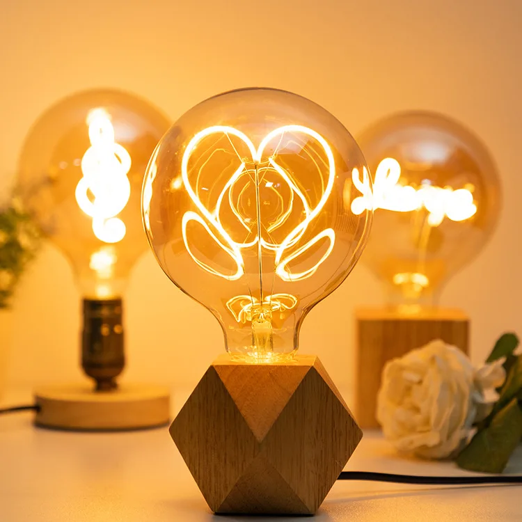 Edison Light Bulb Soft Filament Light G125 LOVE HOME Cat 220V Personalized Creative Letter Light Warm Yellow Decorative Lamps