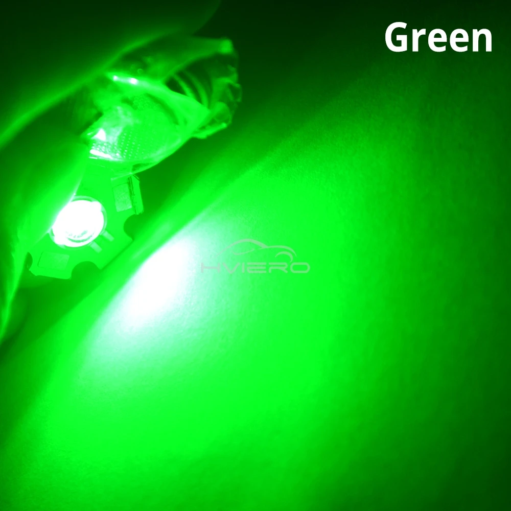 10X 20mm 3V 1W 3W High Power Chip Light Bead White Red Blue Green Led Beads Emitter LED Bulb Diodes Lamp with Star Min Heatsink