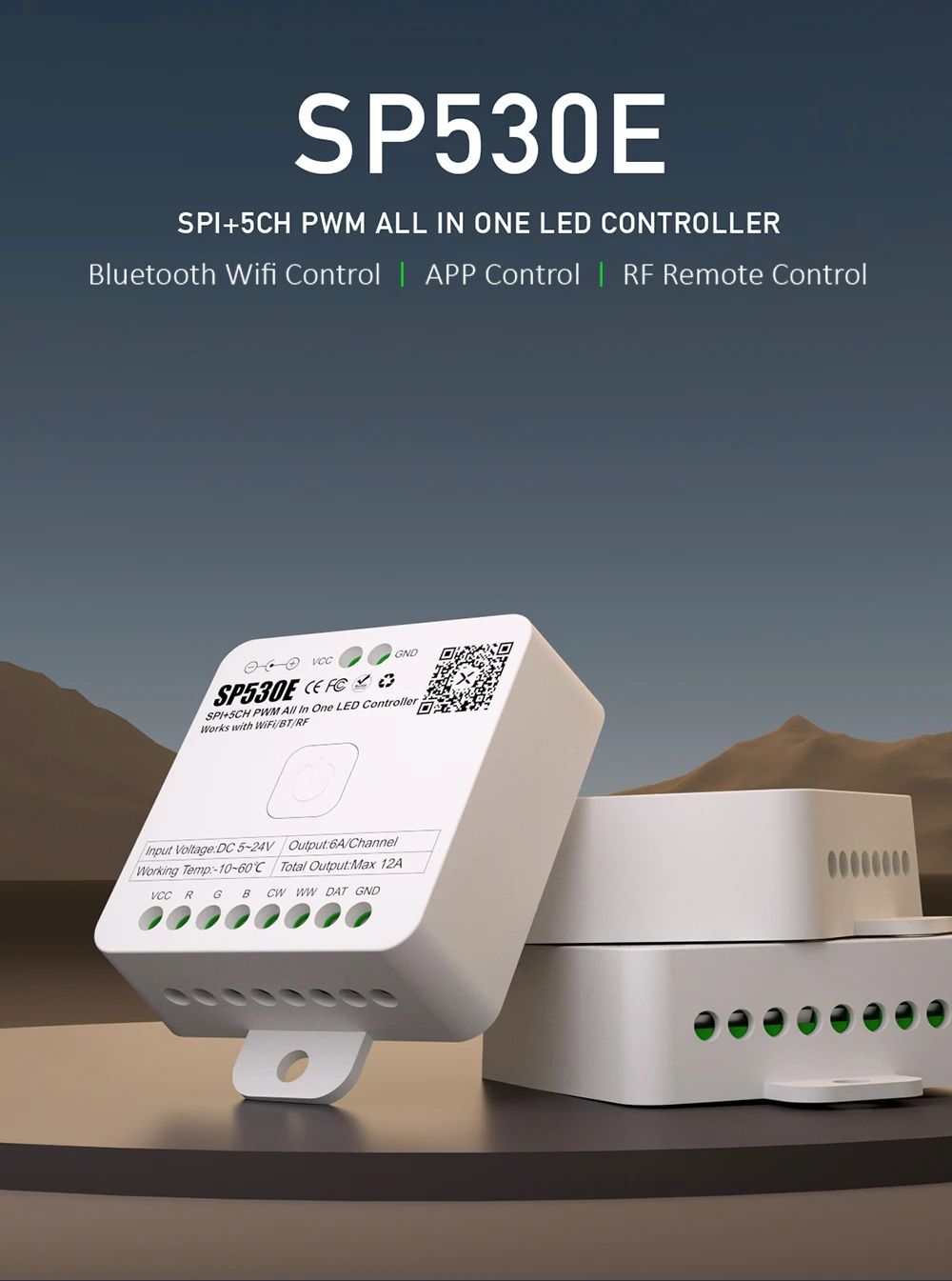 LED Controller SP530E Wifi Bluetooth RF 5V 12V 24V 5CH WS2812B WS2811 SK6812 LED Strip Controler Works with Alexa Google Home