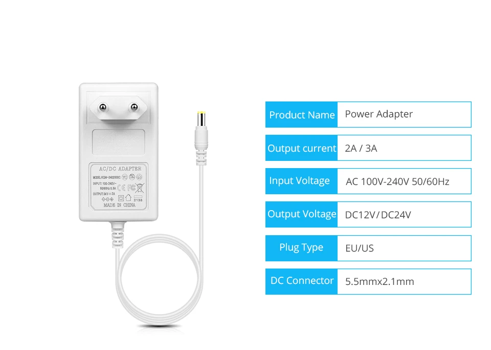 LED Driver AC 100V-240V to DC 12V 24V 2A 3A Lighting Transformers Switching Power Supply Adapter Converter Charger For LED Strip