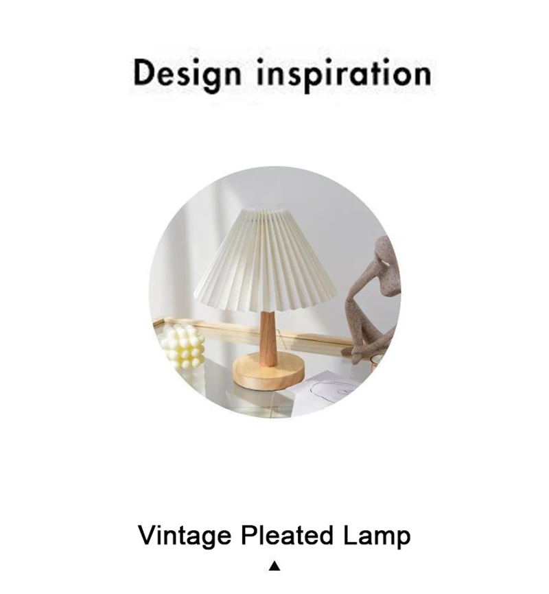 Nordic Pleated Table Lamp DIY Foldable 5V USB 220V Art Atmosphere Bedroom Bedside Night Light Home Decorate
