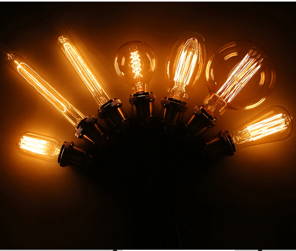 Edison Bulb E27 220V 40W Retro Vintage Edison Lamp ST64 G80 G95 G125 Incandescent Light Bulb Home Decor Filament Light Bulb