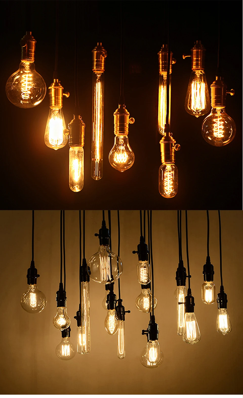 Edison Bulb E27 220V 40W Retro Vintage Edison Lamp ST64 G80 G95 G125 Incandescent Light Bulb Home Decor Filament Light Bulb