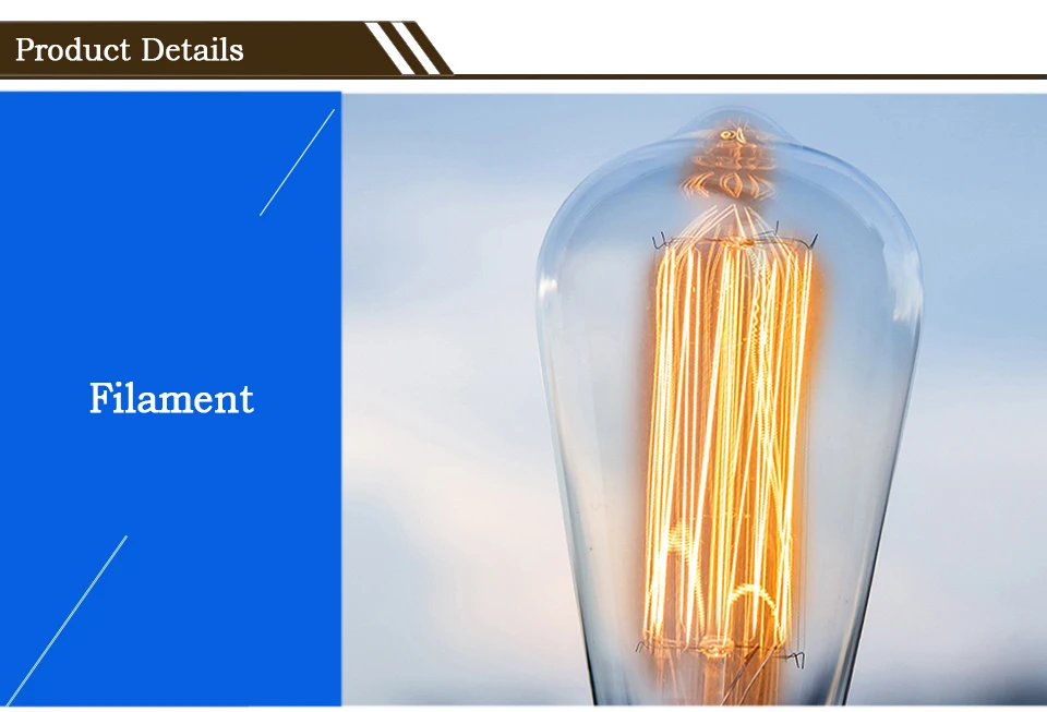 Edison Bulb E27 220V 40W Retro Vintage Edison Lamp ST64 G80 G95 G125 Incandescent Light Bulb Home Decor Filament Light Bulb
