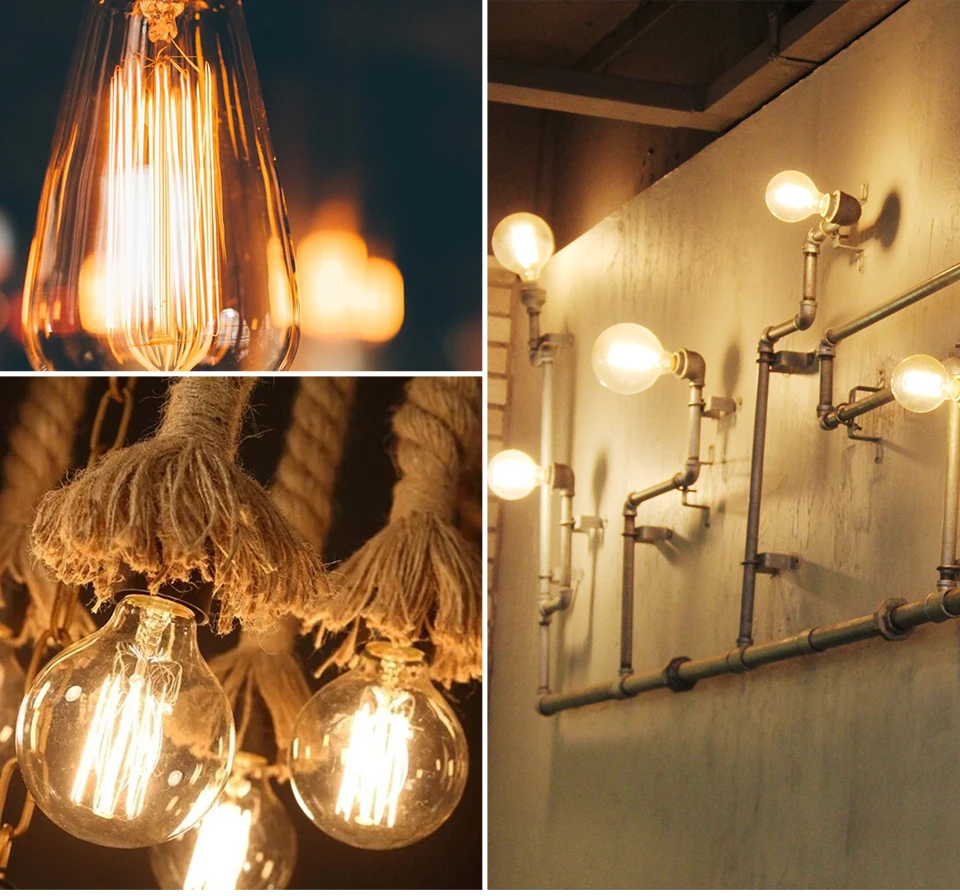 Edison Bulb E27 220V 40W Retro Vintage Edison Lamp ST64 G80 G95 G125 Incandescent Light Bulb Home Decor Filament Light Bulb